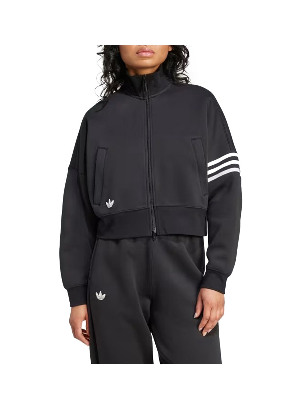 ADIDAS Adidas Felpa Donna Nero/bianco - Nero Nero/bianco