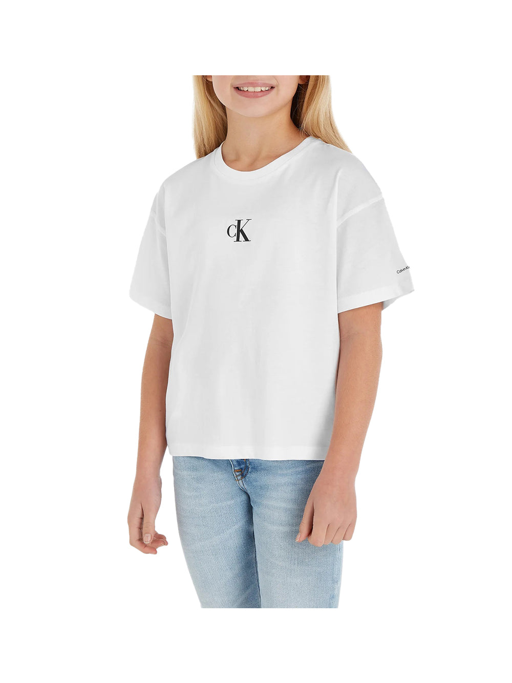 CALVIN2 1USCITA Calvin Klein T-Shirt Bambina Bianco Bianco