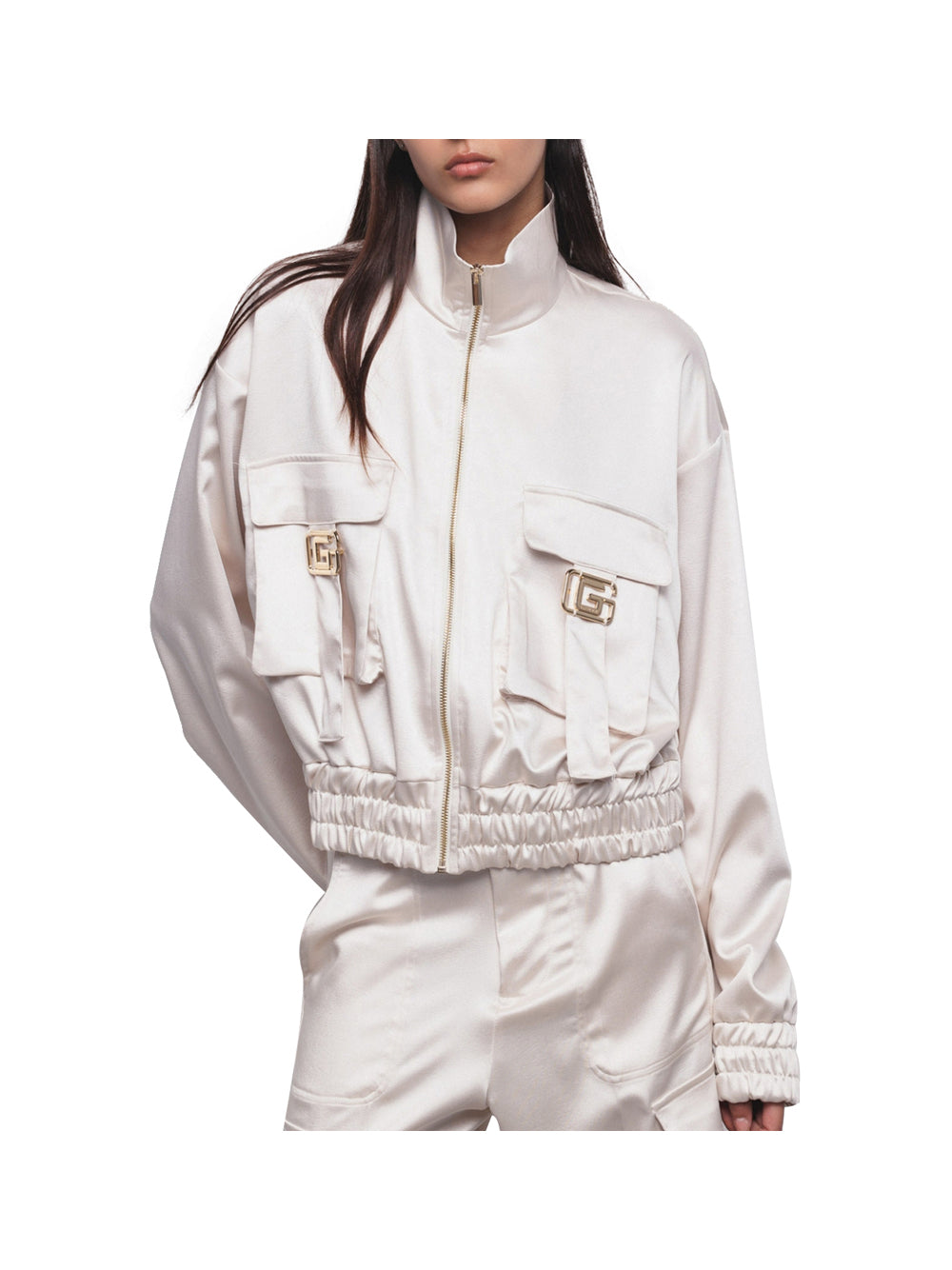 GAELLE PARIS Gaelle Paris Giacchino Bomber Donna Bianco Bianco