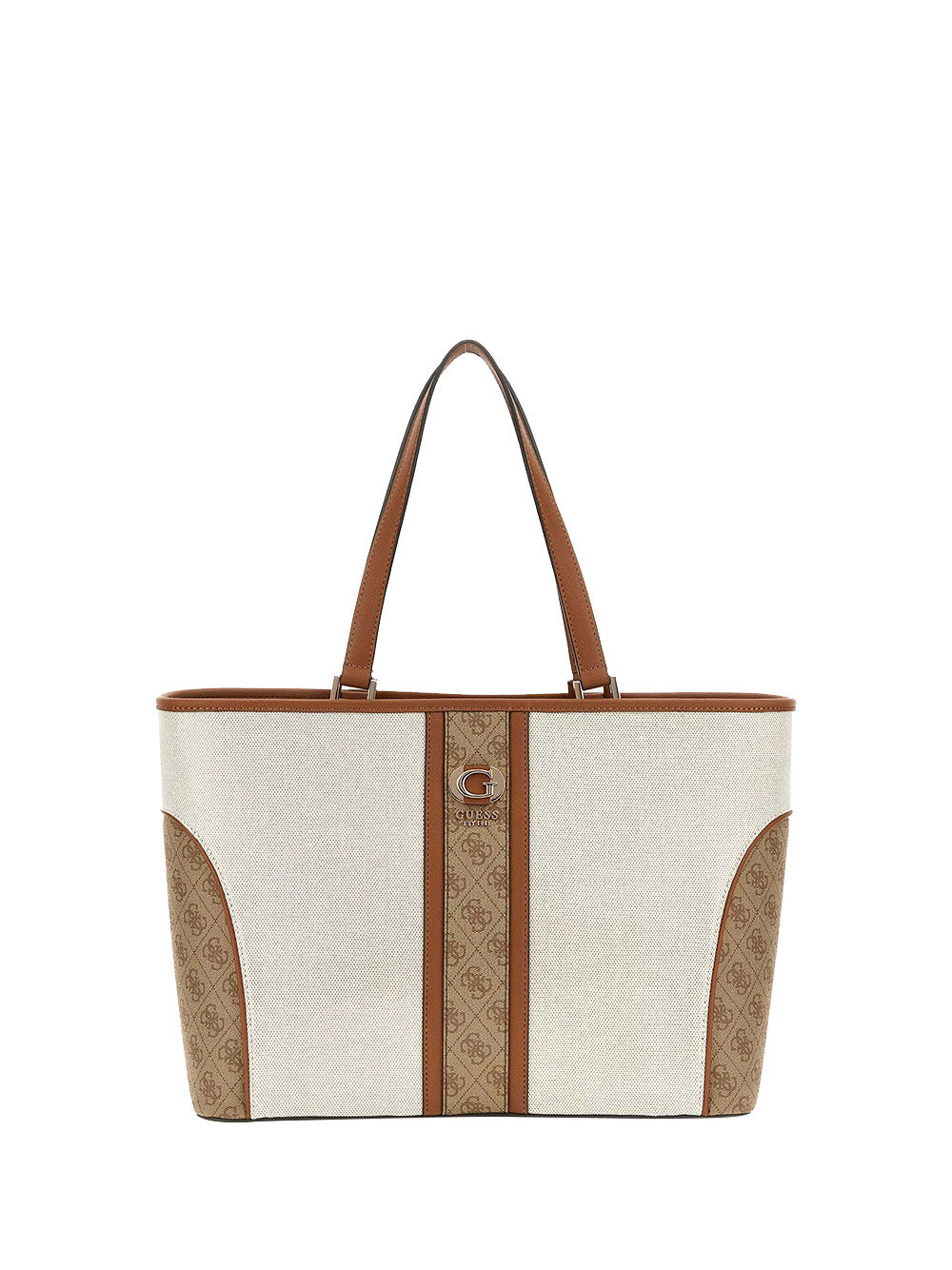 GUESS 1 USCITA Guess Shopper Donna Beige/bianco - Beige BEIGE/BIANCO