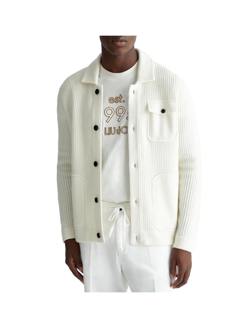 LIUJO JEANS UOMO Liu Jo Cardigan Uomo Panna - Bianco Panna