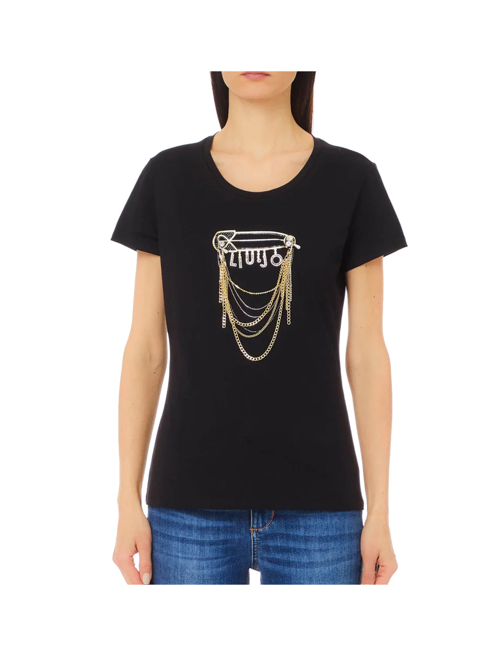 LIU.JO WHITE Liu Jo T-Shirt Donna Nero Nero