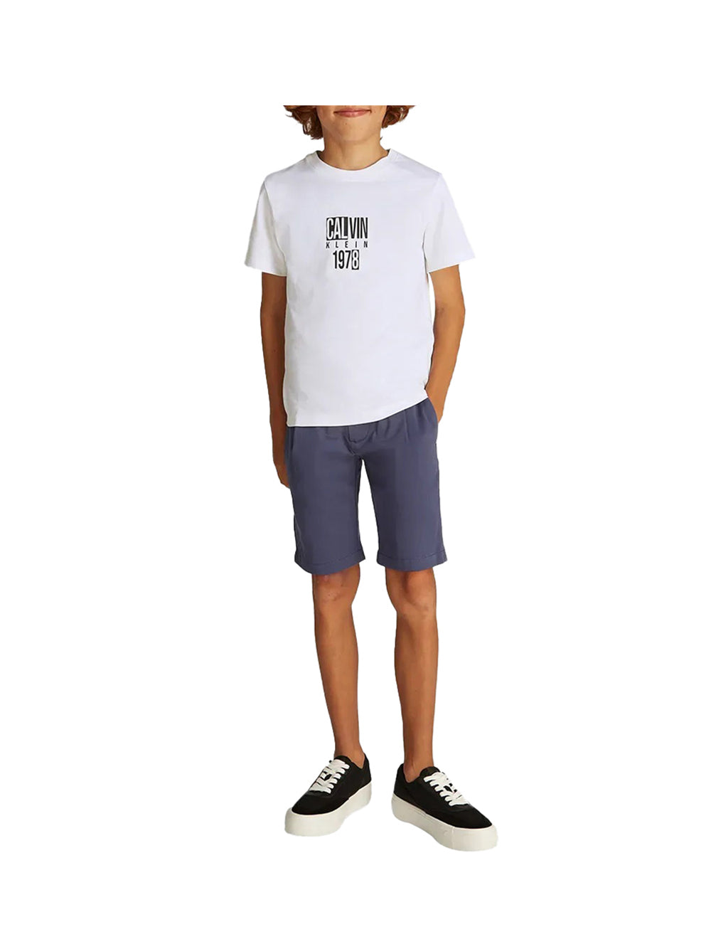 CALVIN2 2USCITA Calvin Klein T-Shirt Bambino Bianco Bianco