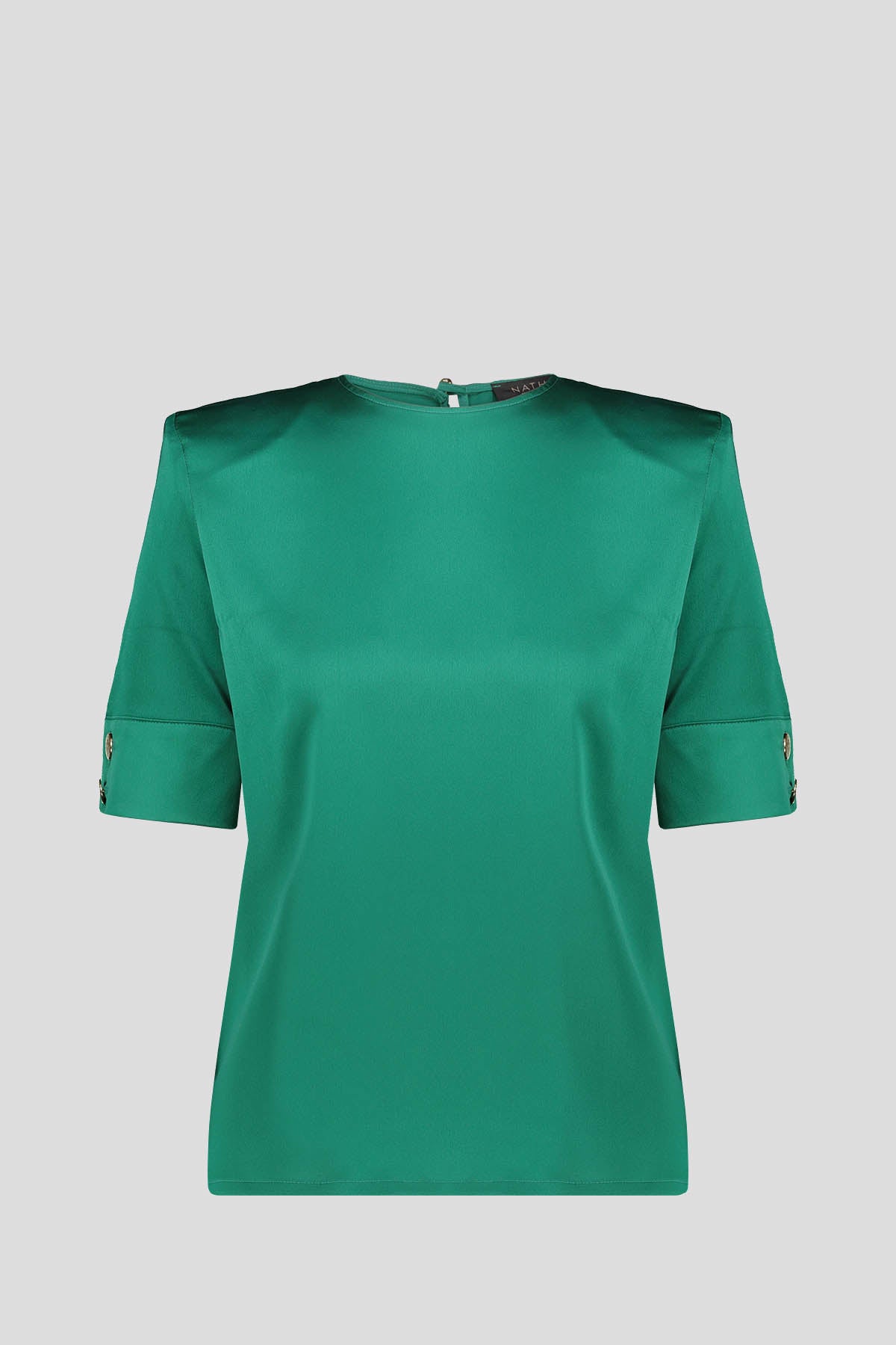 NATHI' LUXURY T-Shirt Lucida Con Spalline Verde Verde