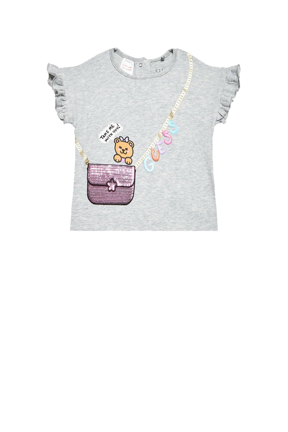 GUESS 2 USCITA T-shirt Donna Rosa in cotone con stampa