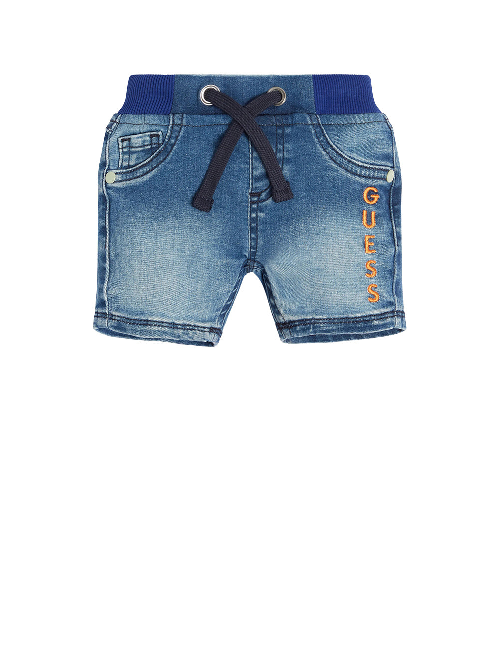 GUESS 2 USCITA Shorts Bambino Blu in denim BLUE