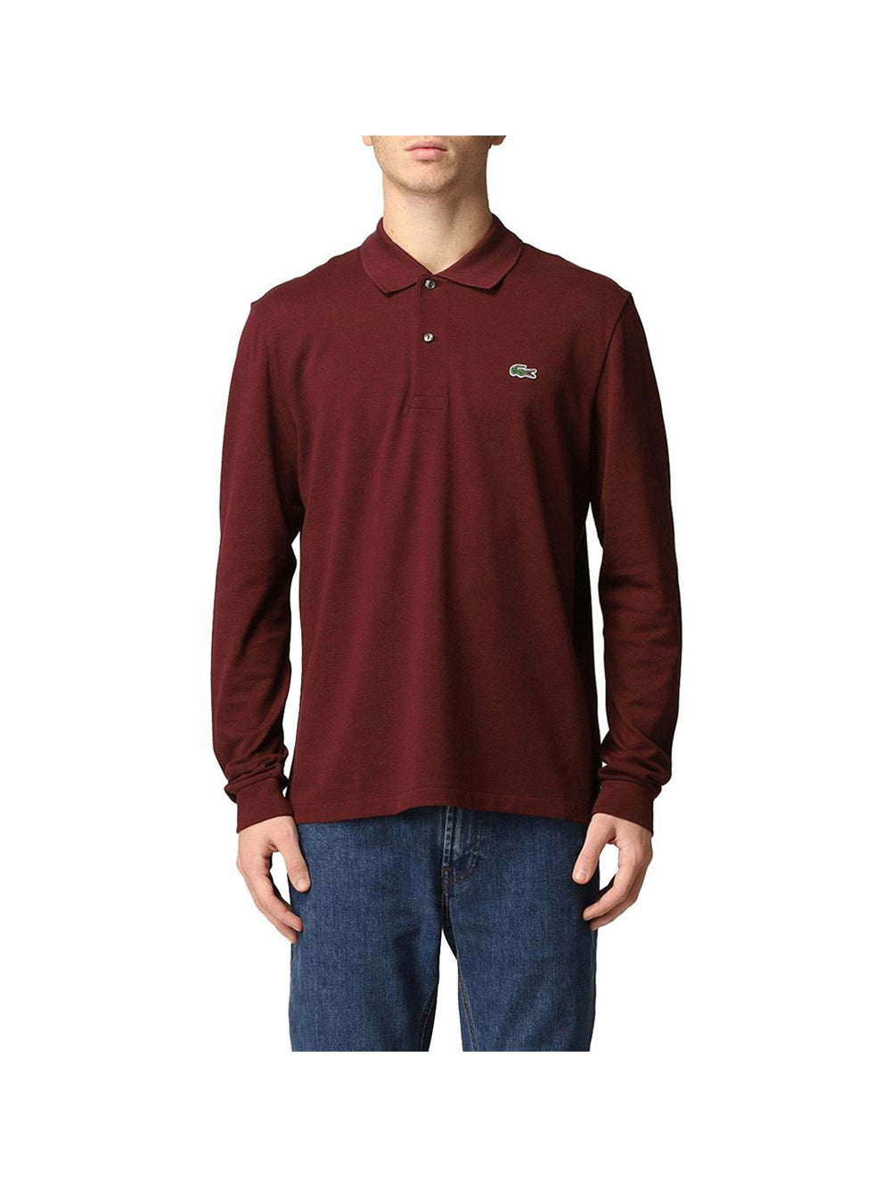 LACOSTE Polo Uomo Bordeaux in cotone con logo brand BORDEAUX