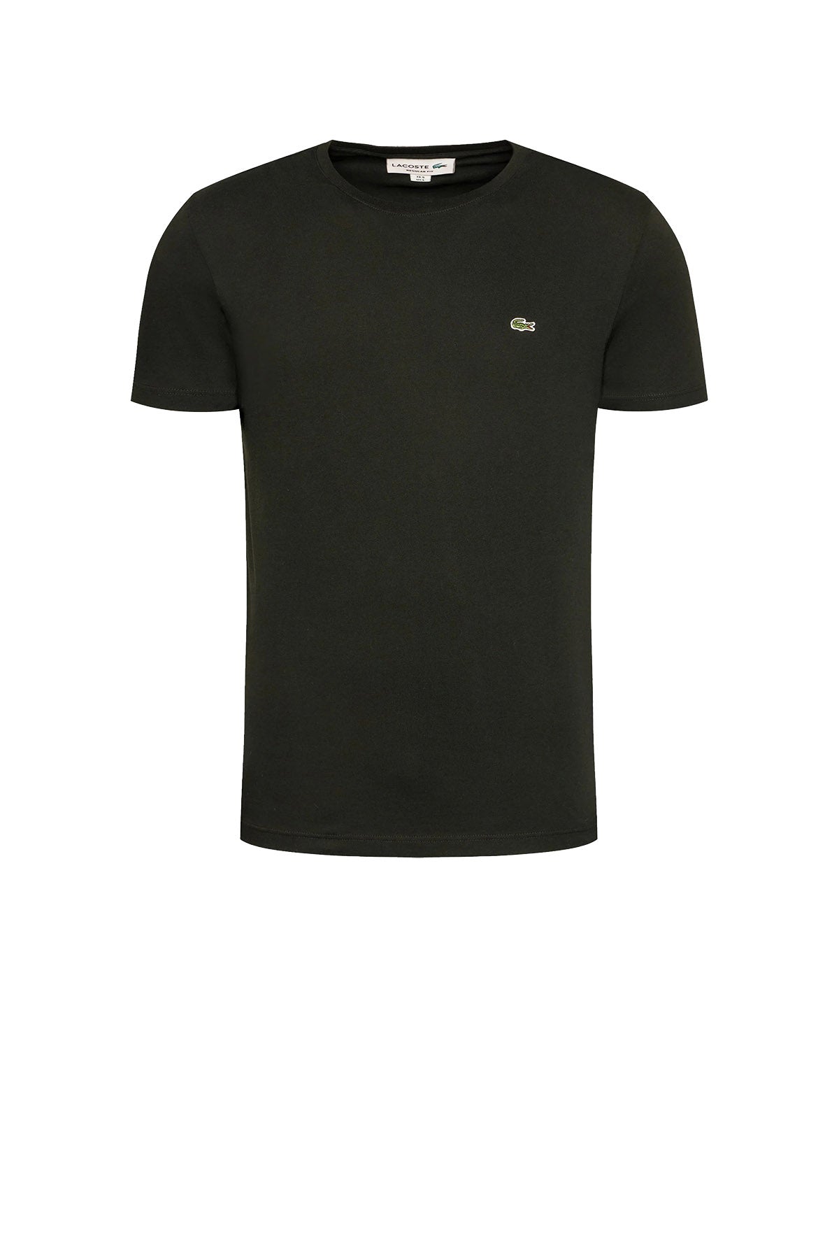 LACOSTE T-Shirt Uomo Logo Frontale Nero Nero