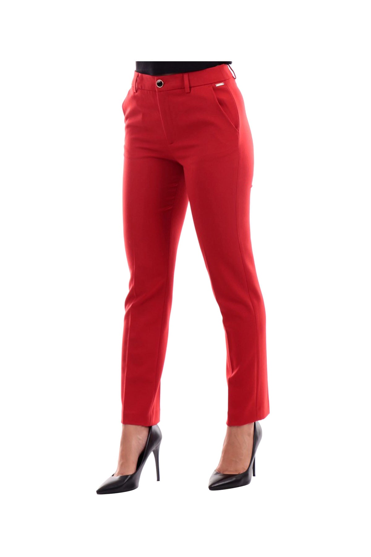 LIU.JO WHITE2 Pantalone Donna In Tinta Unita Rosso Rosso