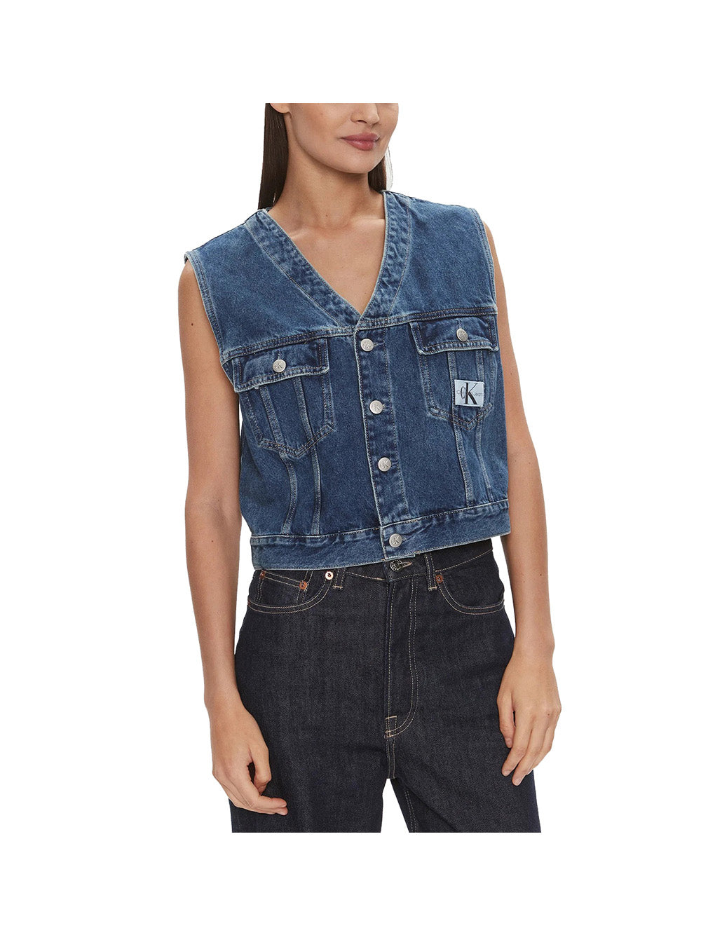 CALVIN2 1USCITA Calvin Klein Gilet Donna Denim - Blu DENIM