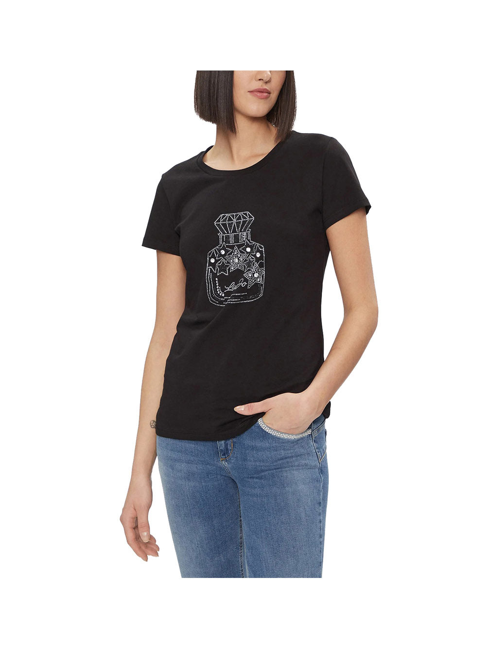 LIU.JO WHITE Liu Jo T-Shirt Donna Nero Nero